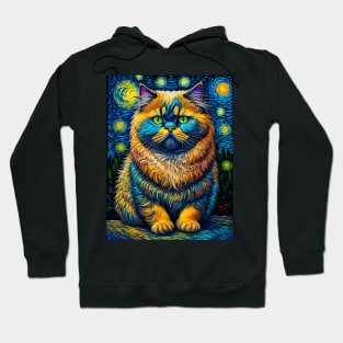 The Persian Cat in starry night Hoodie